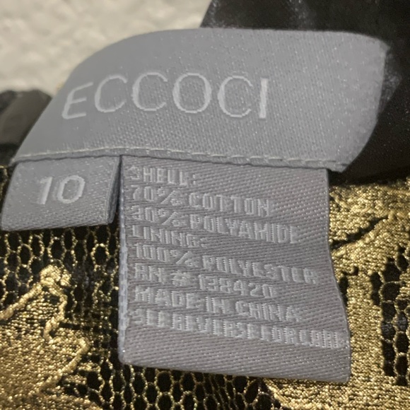 N Y Designer Eccoi black and gold dress, discount - Picture 2 of 3